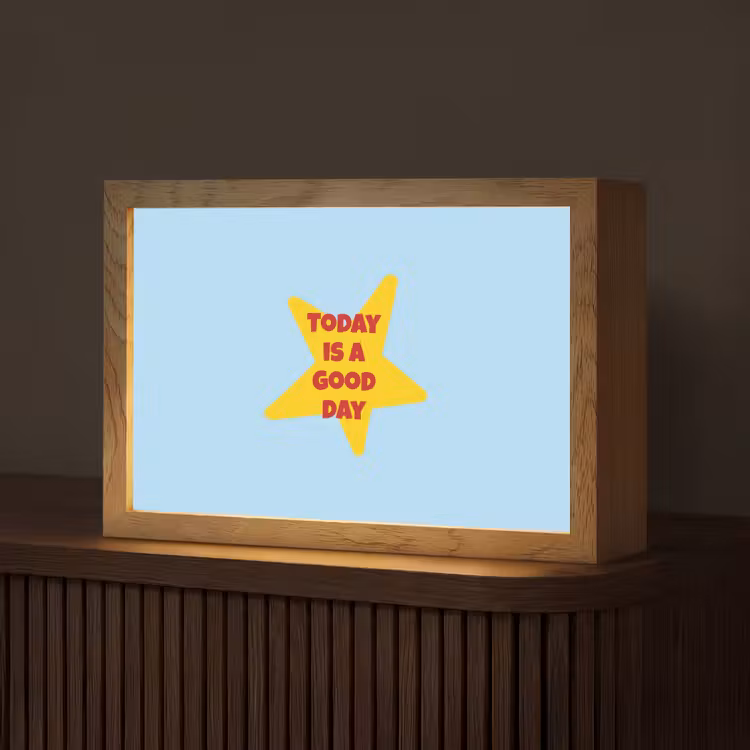 Ster - Today is a good day - Blauw Light Box met kabel (Tafellamp) klein -z3d_website