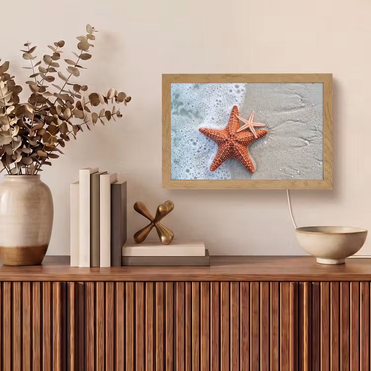 Zeester - Strand - Zee Light Box met kabel (Tafellamp) klein -sfeer2