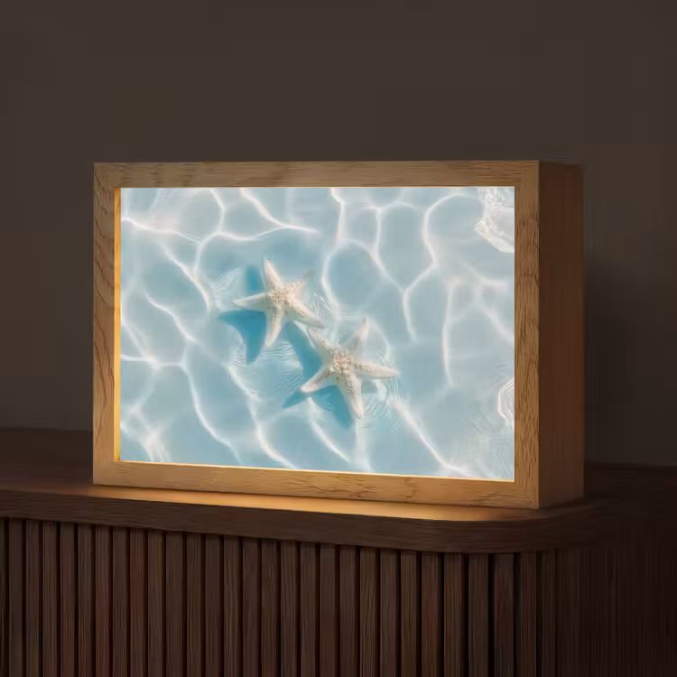 Zeesterren - Golvend water - Rustgevend Light Box met kabel (Tafellamp) klein -z3d_website