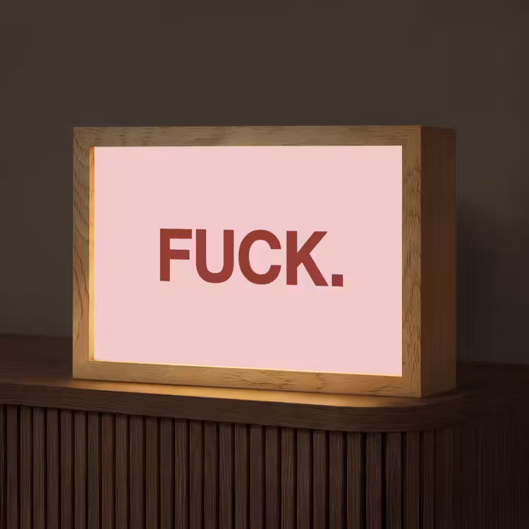 Statement - Krachtig - Roze Light Box met kabel (Tafellamp) klein -z3d_website