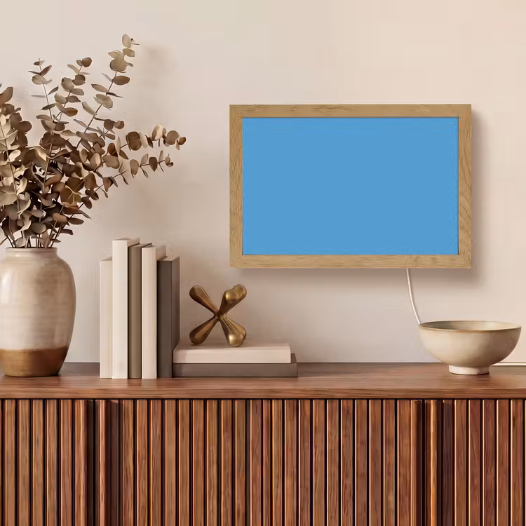 Steel - Blue - Blauw Light Box met kabel (Tafellamp) klein 924 -sfeer2