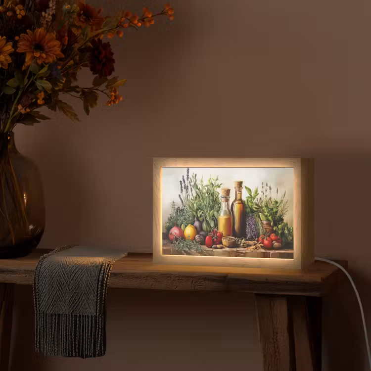 Stilleven - Kruiden - Specerijen - Fruit - Kleurrijk Light Box met kabel (Tafellamp) klein -sfeer4