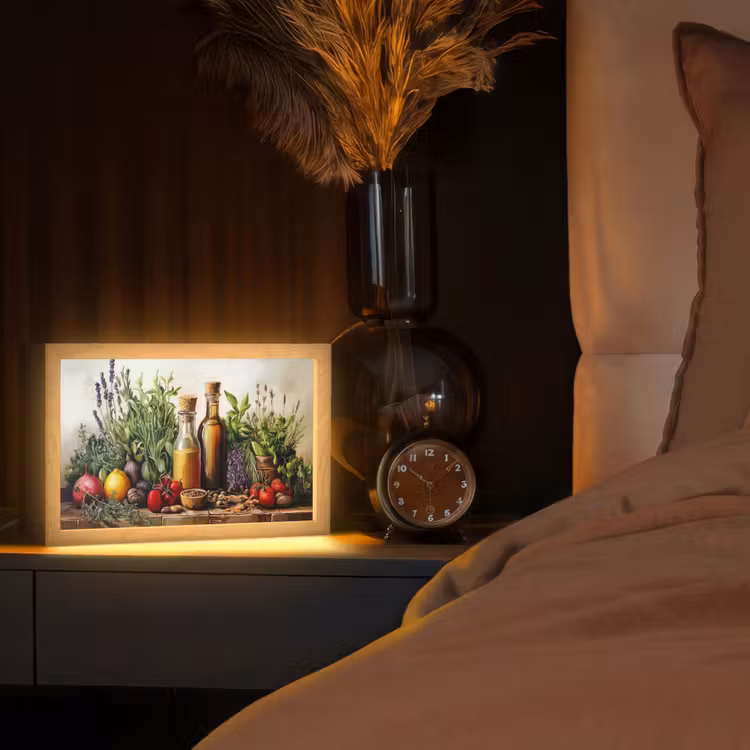 Stilleven - Kruiden - Specerijen - Fruit - Kleurrijk Light Box met kabel (Tafellamp) klein -sfeer1