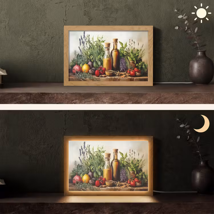Stilleven - Kruiden - Specerijen - Fruit - Kleurrijk Light Box met kabel (Tafellamp) klein -sfeer3