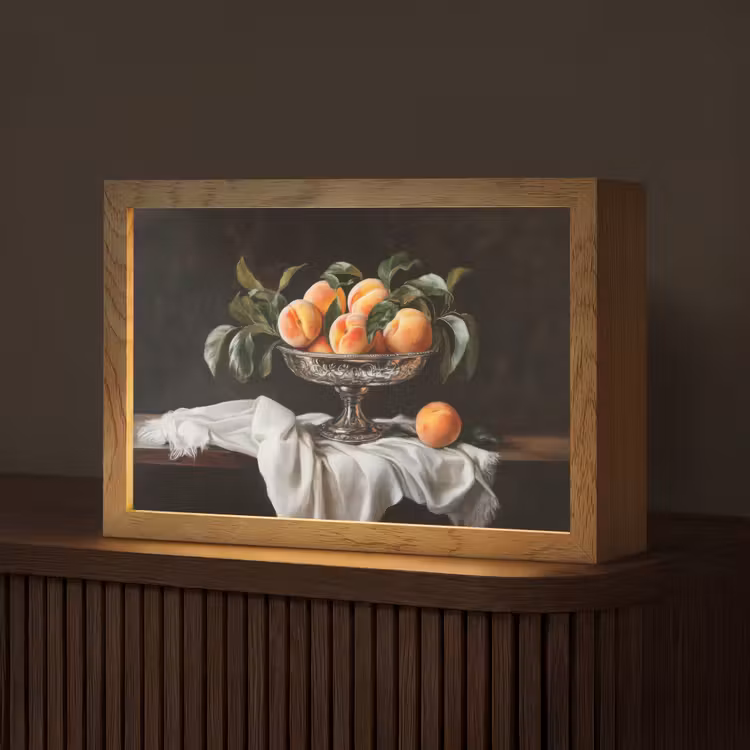 Stilleven - Perziken - Vintage Light Box met kabel (Tafellamp) klein -z3d_website
