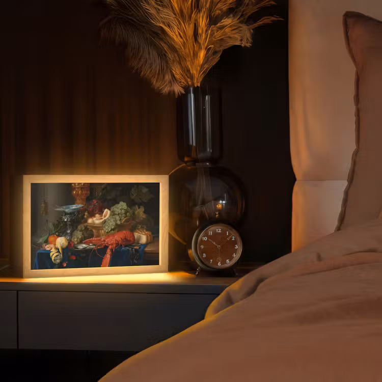 Stilleven met een gouden bokaal - Schilderij - Oude meesters Light Box met kabel (Tafellamp) klein -sfeer1
