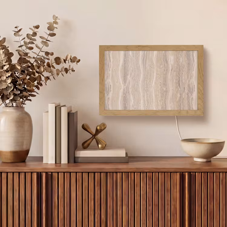 Steen - Patroon - Textuur - Natuurlijk - Beige Light Box met kabel (Tafellamp) klein -sfeer2