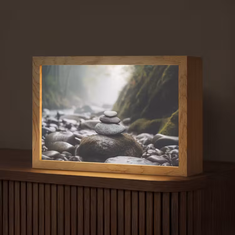 Stenen - Stapel - Natuur Light Box met kabel (Tafellamp) klein -z3d_website
