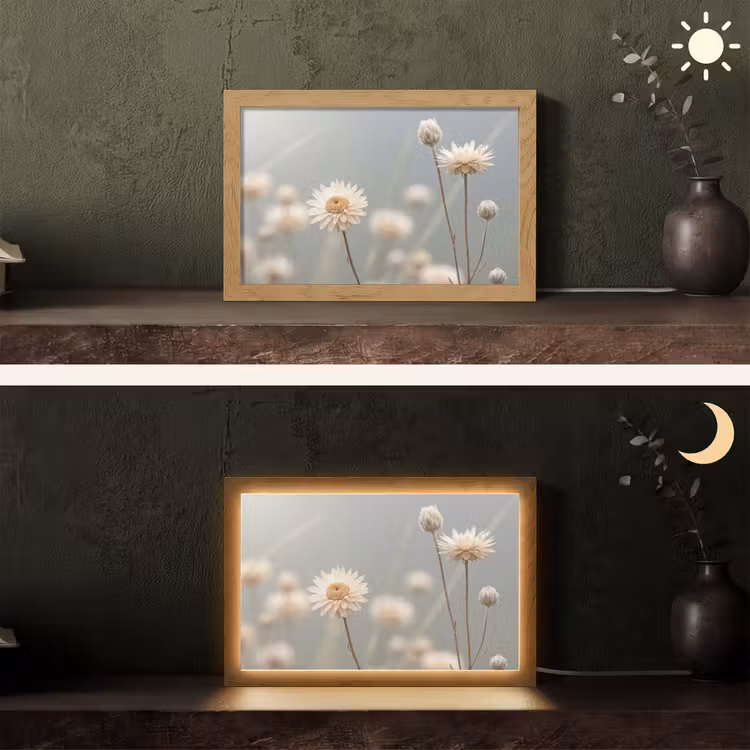 Strobloemen - Wit - Daglicht Light Box met kabel (Tafellamp) klein -sfeer3