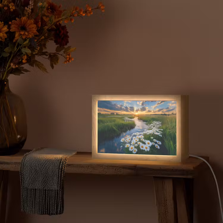 Beekje - Landschap - Margriet Light Box met kabel (Tafellamp) klein -sfeer4