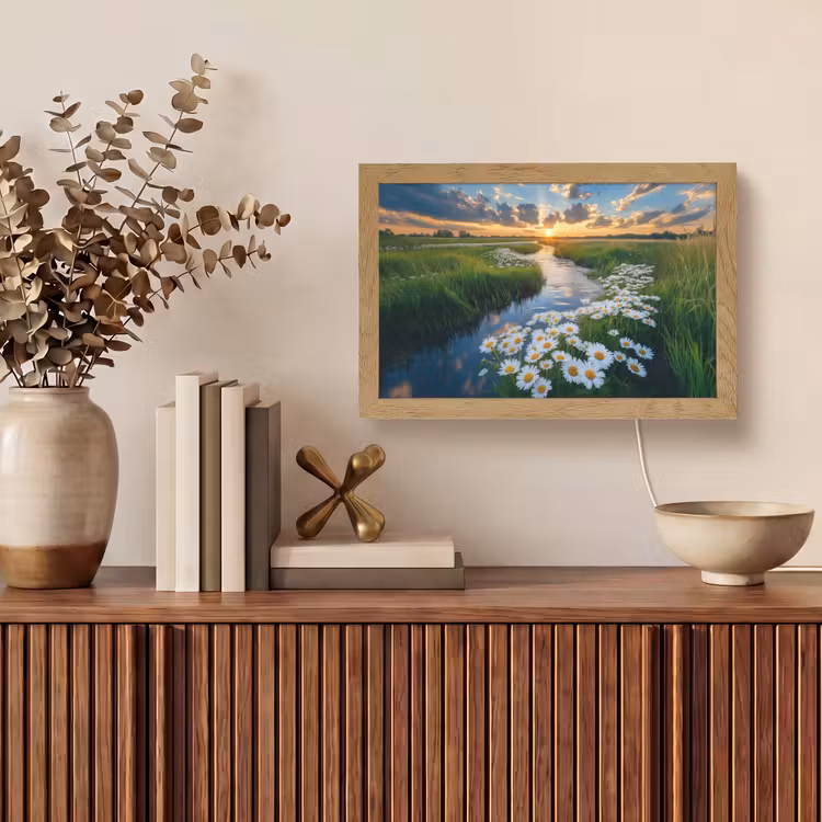 Beekje - Landschap - Margriet Light Box met kabel (Tafellamp) klein -sfeer2