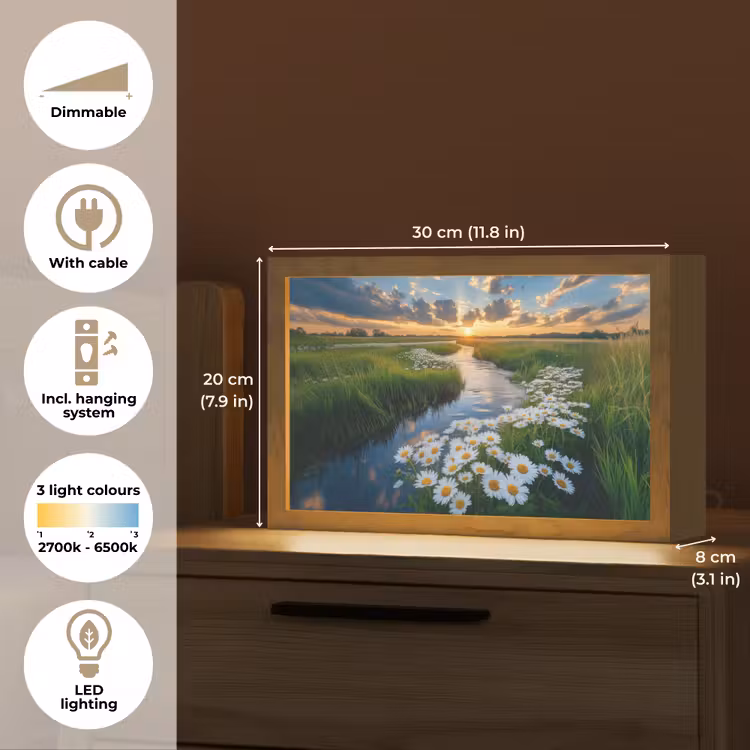 Beekje - Landschap - Margriet Light Box met kabel (Tafellamp) klein -USP_EN