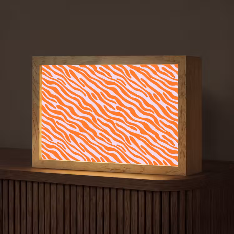 Strepen - Dynamisch - Oranje Light Box met kabel (Tafellamp) klein 924 -z3d_website