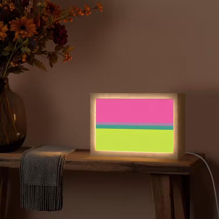 Strepen - Modern - Kleurrijk Light Box met kabel (Tafellamp) klein -sfeer4