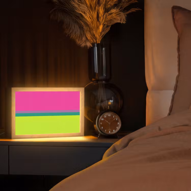 Strepen - Modern - Kleurrijk Light Box met kabel (Tafellamp) klein -sfeer1