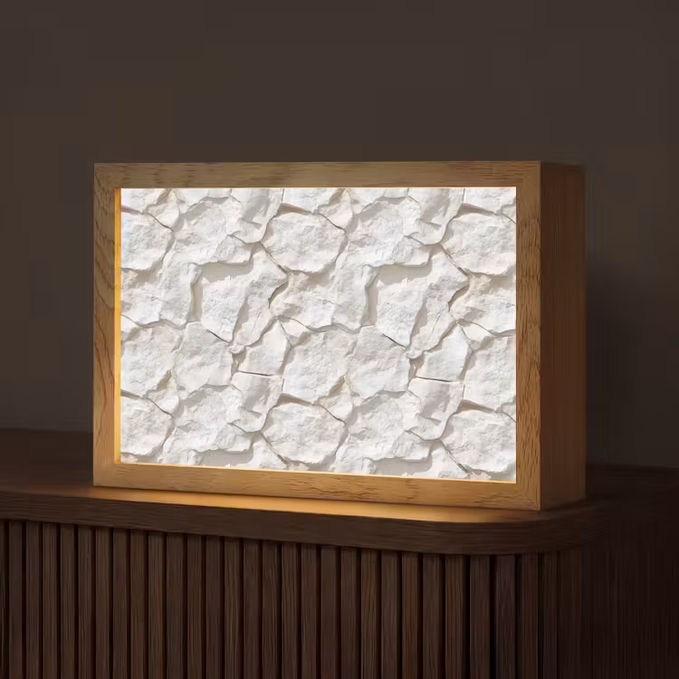 Structuur - Rots - Wit Light Box met kabel (Tafellamp) klein 924 -z3d_website