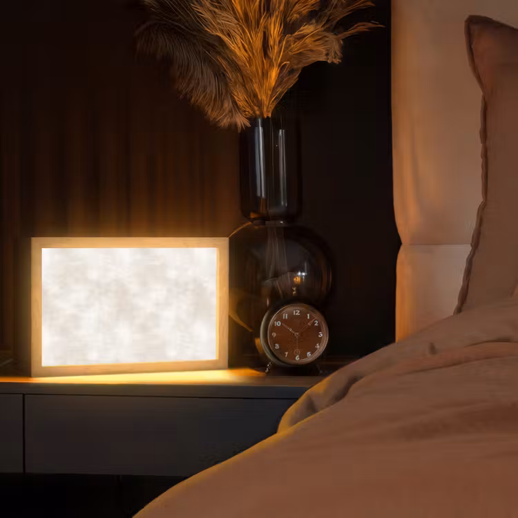 Subtiel - Structuur - Beige Light Box met kabel (Tafellamp) klein 924 -sfeer1