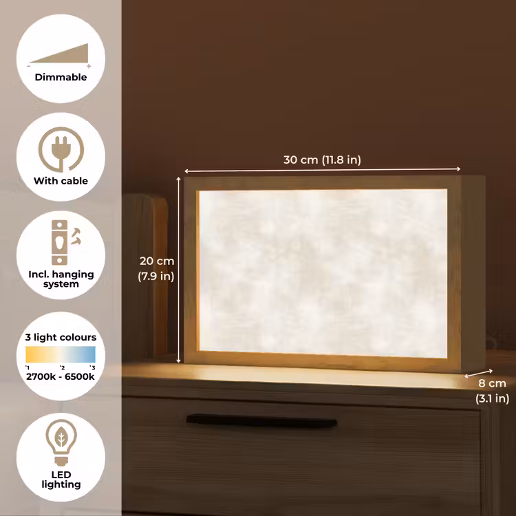 Subtiel - Structuur - Beige Light Box met kabel (Tafellamp) klein 924 -USP_EN