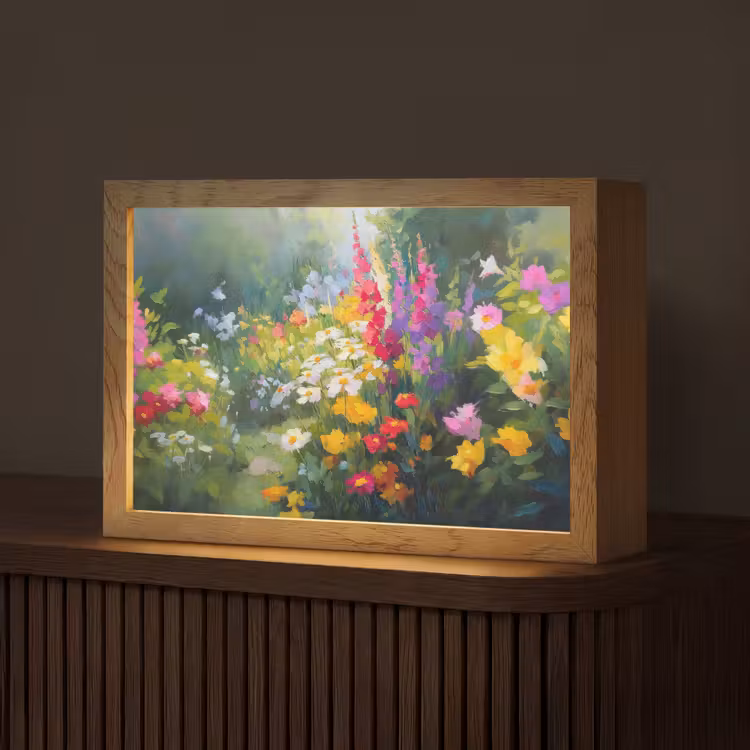 Zomertuin - Sfeervol - Bloemen Light Box met kabel (Tafellamp) klein -z3d_website