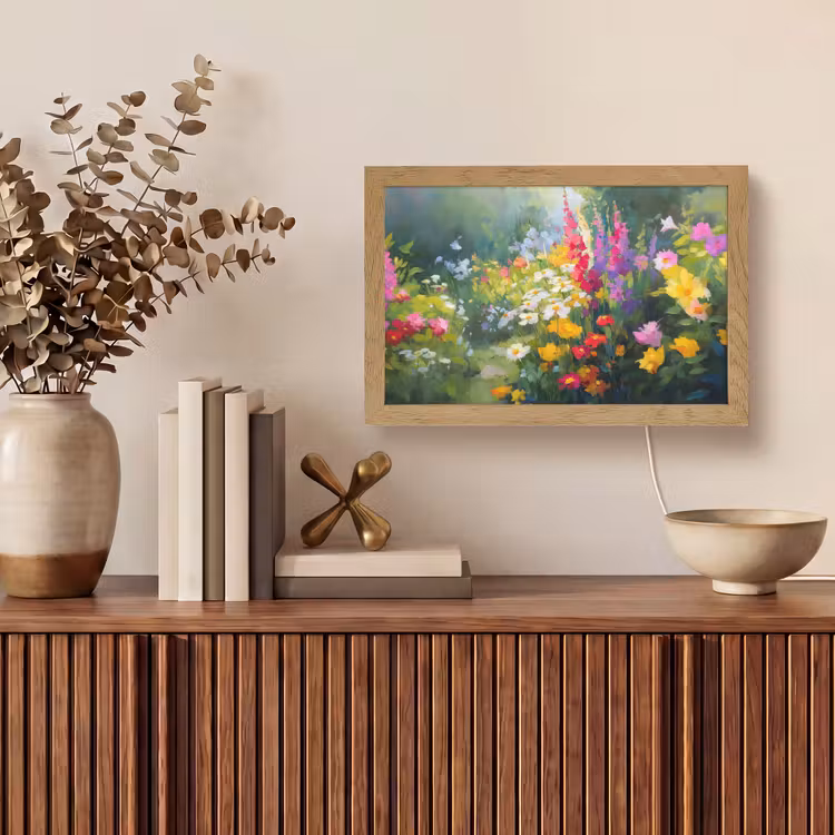 Zomertuin - Sfeervol - Bloemen Light Box met kabel (Tafellamp) klein -sfeer2