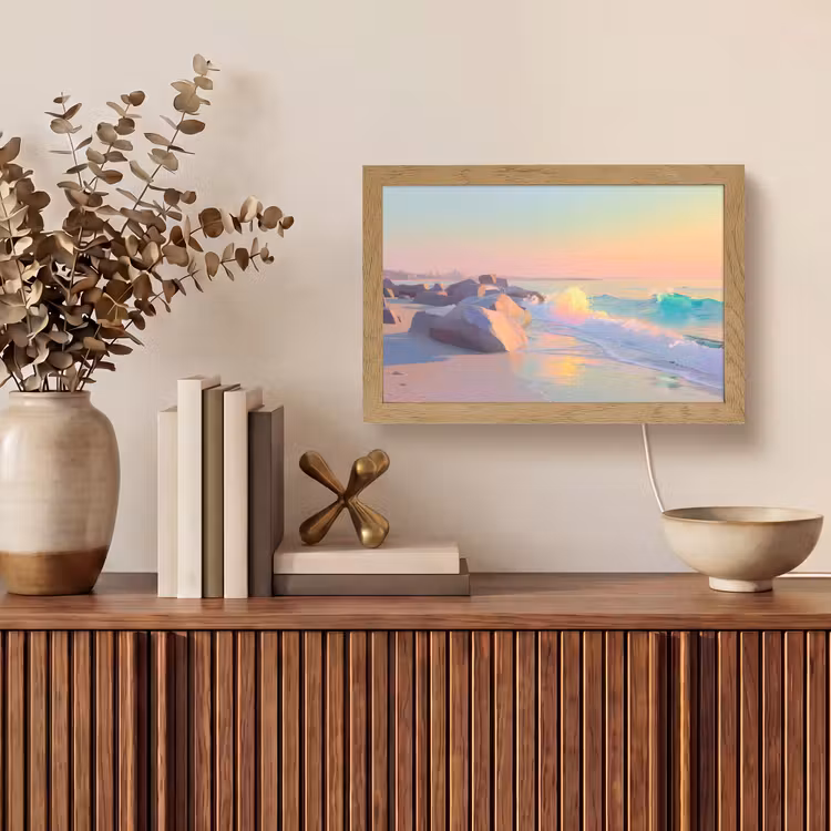 Zomerlicht - Strand - Fonkelende accenten Light Box met kabel (Tafellamp) klein -sfeer2