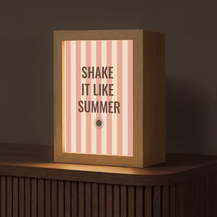 Zomer - Quote - Strepen Light Box met kabel (Tafellamp) klein -z3d_website