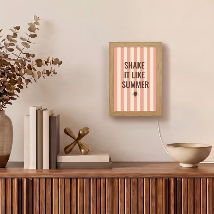 Zomer - Quote - Strepen Light Box met kabel (Tafellamp) klein -sfeer2