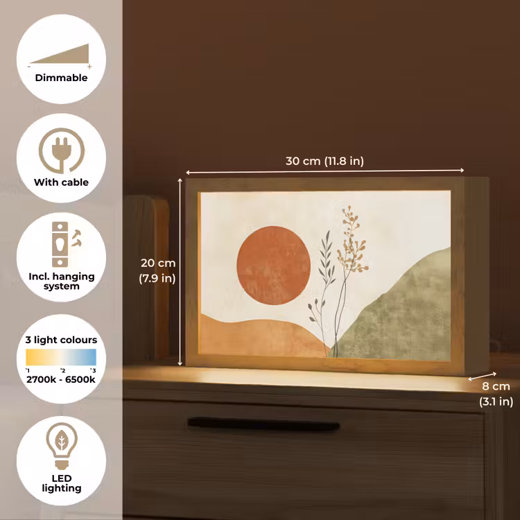 Zon - Abstract - Takken - Oranje Light Box met kabel (Tafellamp) klein -USP_EN