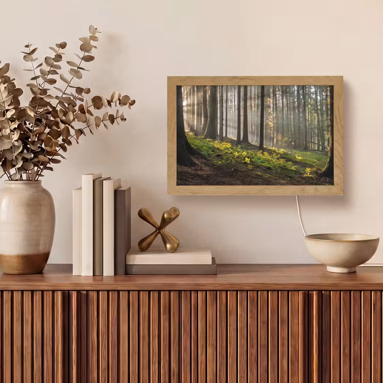 Zon - Takken - Bomen - Bos - Natuur Light Box met kabel (Tafellamp) klein -sfeer2