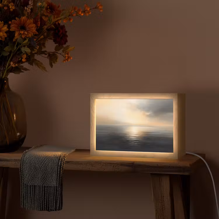 Zon - Horizon - Zee Light Box met kabel (Tafellamp) klein -sfeer4