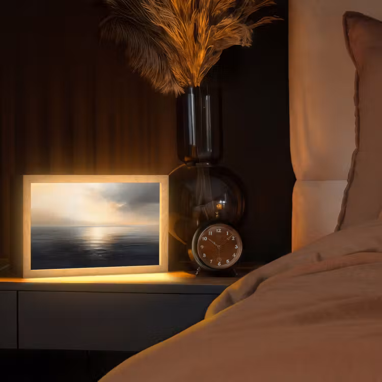 Zon - Horizon - Zee Light Box met kabel (Tafellamp) klein -sfeer1
