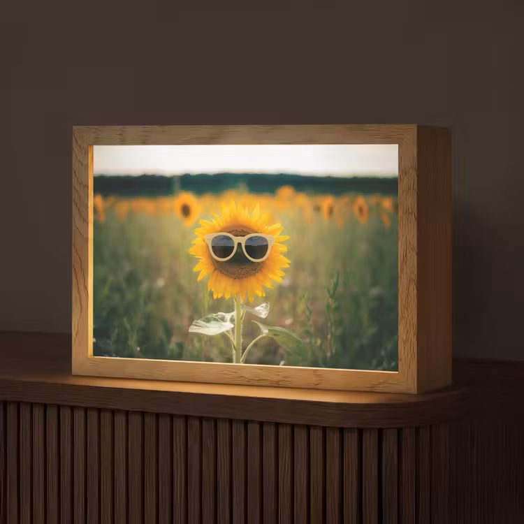 Zonnebloem - Veld - Zonnebril Light Box met kabel (Tafellamp) klein -z3d_website