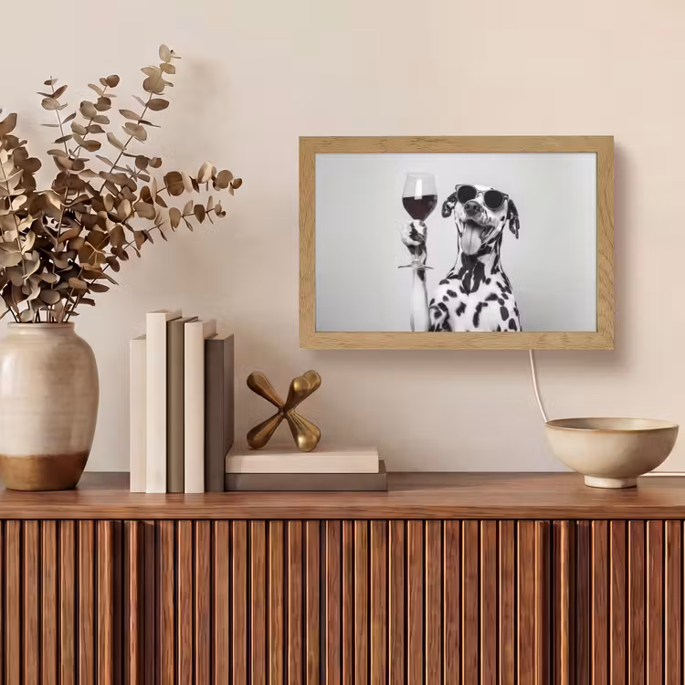 Zonnebril - Dalmatiër - Wijnglas - Tong Light Box met kabel (Tafellamp) klein -sfeer2