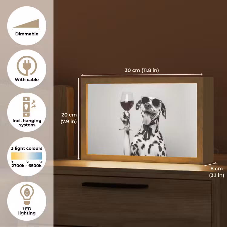 Zonnebril - Dalmatiër - Wijnglas - Tong Light Box met kabel (Tafellamp) klein -USP_EN