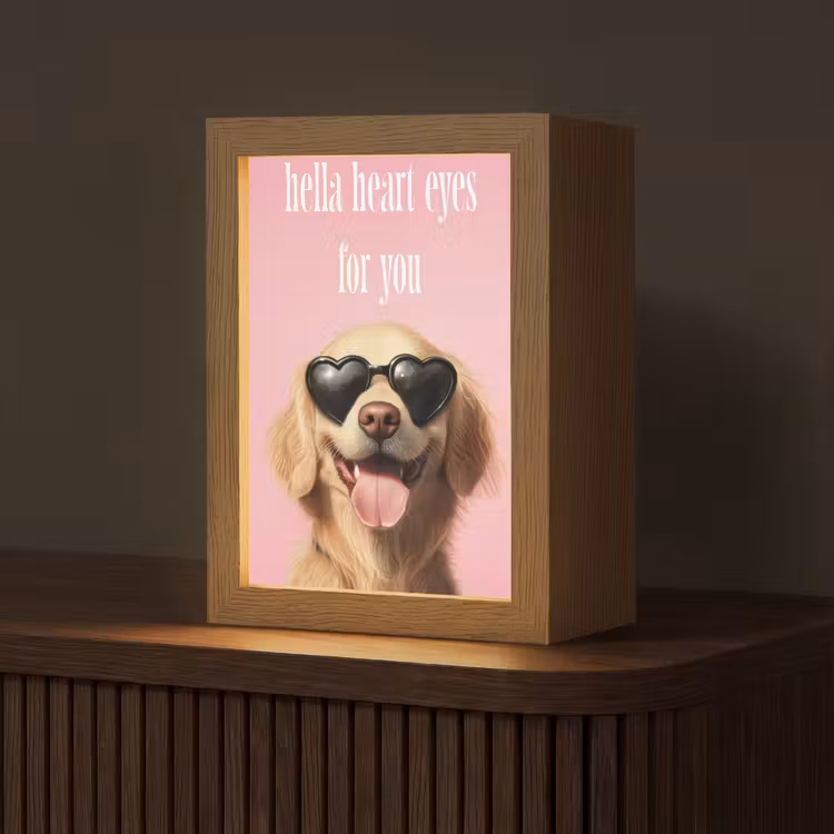 Zonnebril - Hartjes - Hond - Valentijn Light Box met kabel (Tafellamp) klein -z3d_website