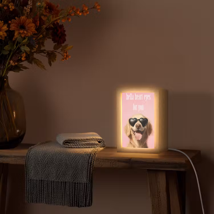 Zonnebril - Hartjes - Hond - Valentijn Light Box met kabel (Tafellamp) klein -sfeer4