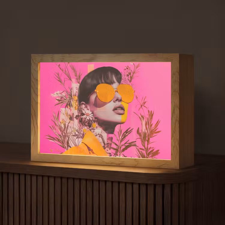 Zonnebril - Oranje - Vrouw - Planten Light Box met kabel (Tafellamp) klein -z3d_website