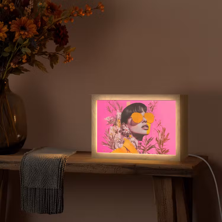 Zonnebril - Oranje - Vrouw - Planten Light Box met kabel (Tafellamp) klein -sfeer4