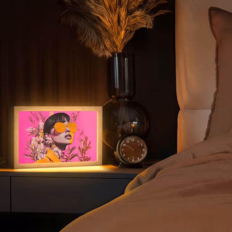 Zonnebril - Oranje - Vrouw - Planten Light Box met kabel (Tafellamp) klein -sfeer1