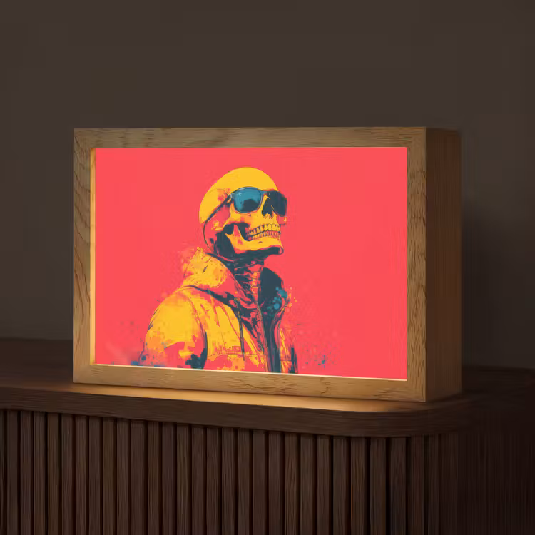 Zonnebril - Schedel - Jas - Rood Light Box met kabel (Tafellamp) klein -z3d_website