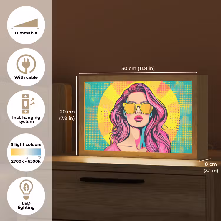Zonnebril - Vrouw - Zonnig - Geel Light Box met kabel (Tafellamp) klein -USP_EN