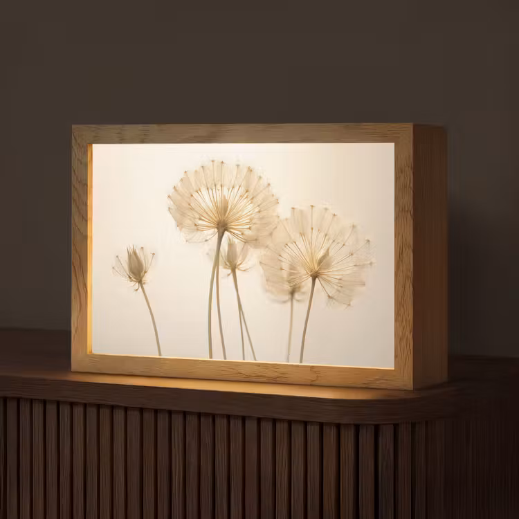Zonlicht - Paardenbloem - Botanisch - Bloemen Light Box met kabel (Tafellamp) klein -z3d_website