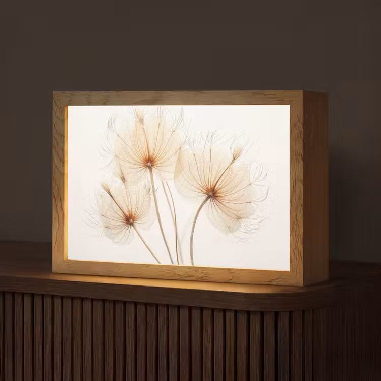 Zonlicht - Paardenbloemen - Natuur - Botanisch Light Box met kabel (Tafellamp) klein -z3d_website