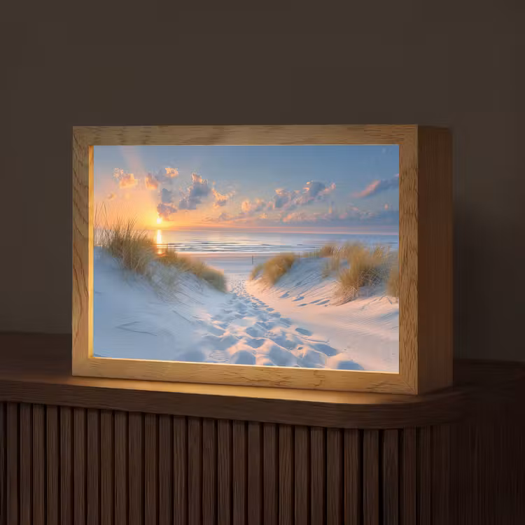 Zonsondergang - Strand - Natuur - Zee - Zomer Light Box met kabel (Tafellamp) klein -z3d_website