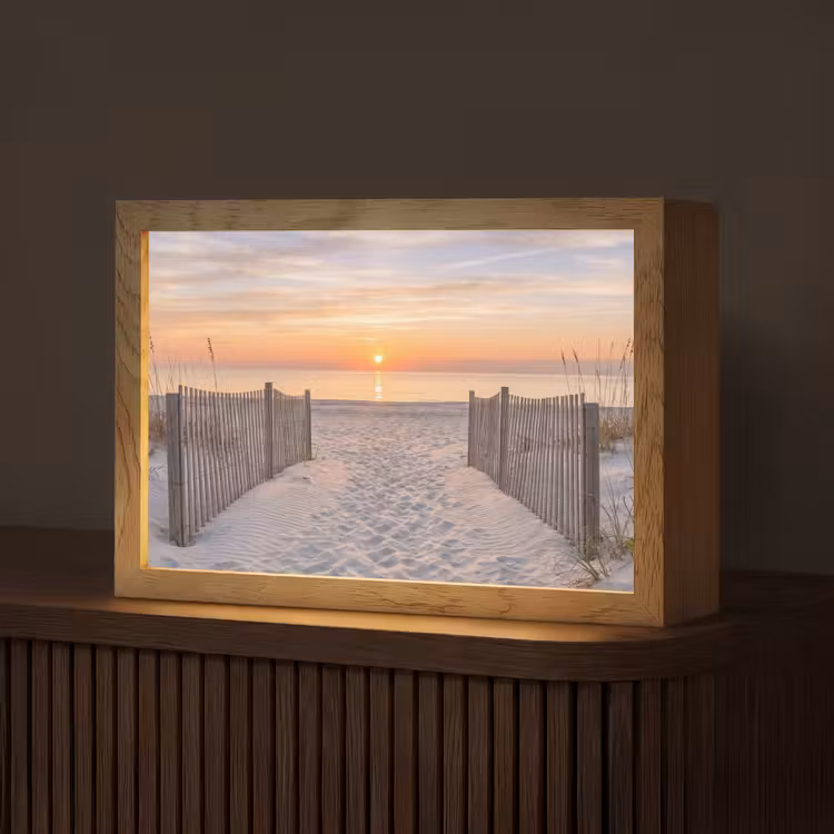Zonsondergang - Strand - Zand Light Box met kabel (Tafellamp) klein -z3d_website