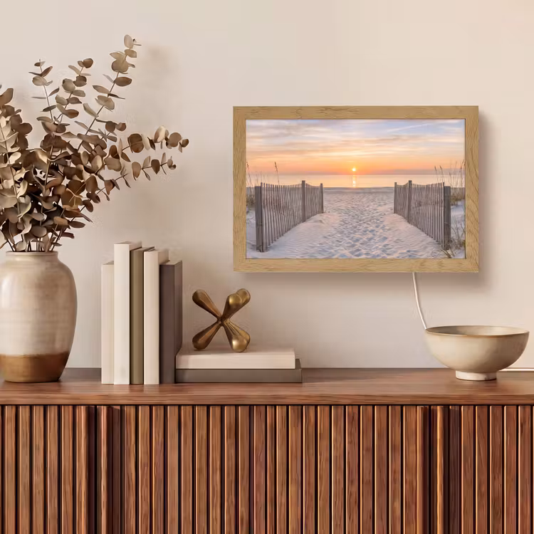 Zonsondergang - Strand - Zand Light Box met kabel (Tafellamp) klein -sfeer2