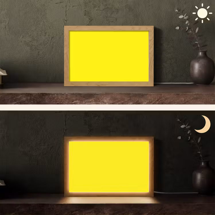Sunshine - Glow - Geel Light Box met kabel (Tafellamp) klein 924 -sfeer3