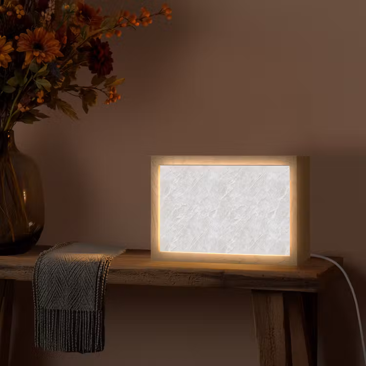 Oppervlakte - Textuur - Grijs Light Box met kabel (Tafellamp) klein 924 -sfeer4