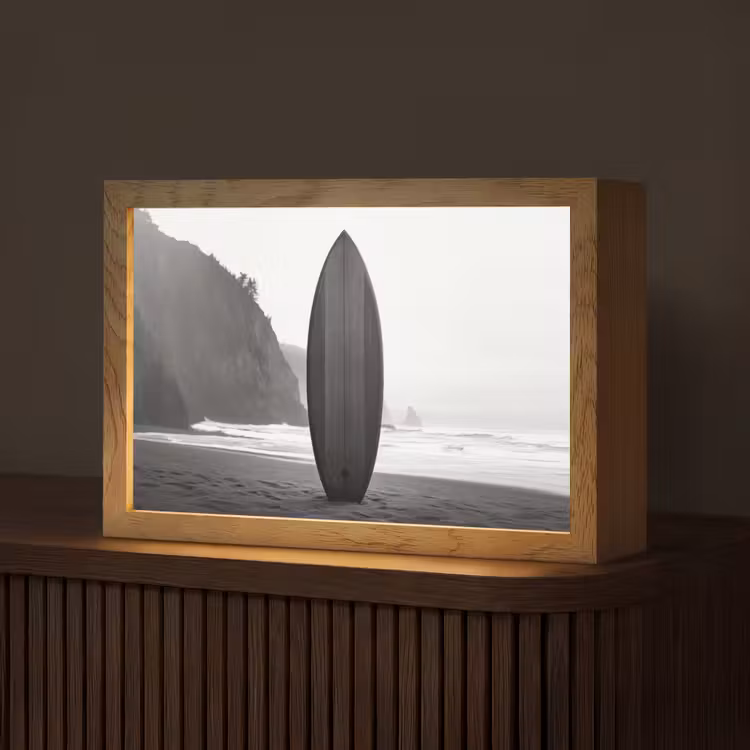 Surfplank - Zand - Zee Light Box met kabel (Tafellamp) klein -z3d_website