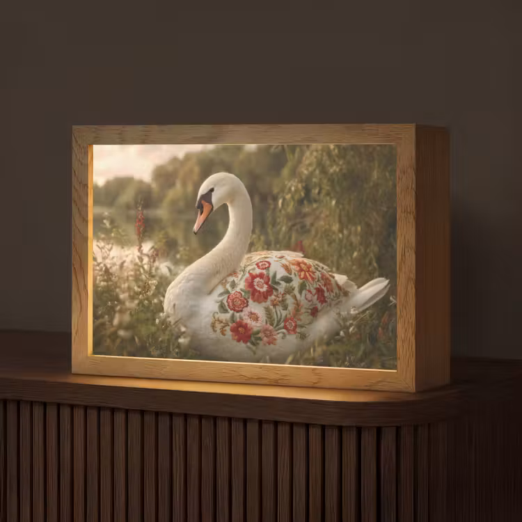 Zwaan - Bloemen - Natuur Light Box met kabel (Tafellamp) klein -z3d_website